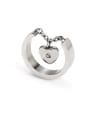 thumb Stainless Steel Steel Color Heart Shape Ring 1