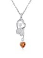thumb Fashion Shiny austrian Crystals Heart Pendant Alloy Necklace 4
