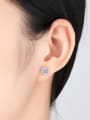 thumb Sterling silver fashion shine zircon flower earrings 1