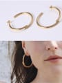 thumb Titanium With Gold Plated Simplistic Round Hoop Earrings 1