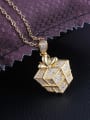 thumb Luxury 18K Gold Plated Box Shaped Zircon Necklace 1