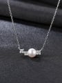 thumb Sterling silver 7-7.5mm natural freshwater pearl necklace 2