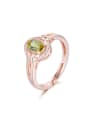 thumb Rose Gold Plated Peridot Gemstone Ring 0