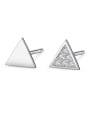thumb 925 Sterling Silver With Cubic Zirconia Simplistic Triangle Stud Earrings 0