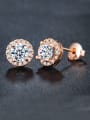 thumb Rose Gold Plated Zircon Cluster earring 0