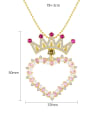 thumb Copper With Gold Plated Simplistic Hollow Heart Crown Power Necklaces 3