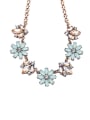 thumb Sweet Flowers Rhinestones Alloy Necklace 2