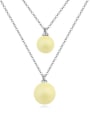 thumb Personalized Double Layer Two Imitation Pearls Alloy Necklace 2