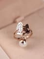 thumb Shell Pearl Butterfly Fashion Ring 1