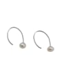 thumb Simple Freshwater Pearl Silver Hook Earrings 0