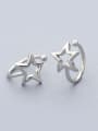 thumb Simple Little Hollow Star 925 Silver Clip Earrings 0