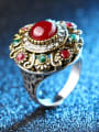 thumb Retro style AAA Resin Cubic Crystals Round Ring 4