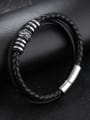 thumb Fashion Multi-band Black Artificial Leather Bracelet 2