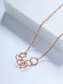thumb Personality Rose Gold Round Shaped Pendants Necklace 2
