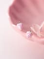 thumb 925 Sterling Silver With Silver Plated Personality Pink strawberry Stud Earrings 2