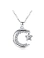 thumb Fashion Moon Star Zircon Women Necklace 0