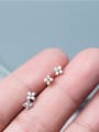 thumb 925 Sterling Silver With 18k Gold Plated Delicate Flower Stud Earrings 2