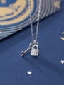 thumb 925 Sterling Silver With Platinum Plated Personality Locket Key  Necklaces 2