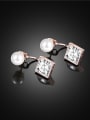 thumb Creative Square Shaped Artificial Pearl Alloy Drop Earrings 1