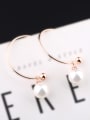 thumb Freshwater Pearl Round Silver Earrings 1