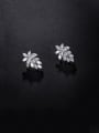 thumb Copper With Platinum Plated Cute Leaf Stud Earrings 0