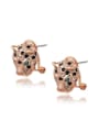 thumb Rose Gold Plated Leopard Shaped Stud Earrings 0