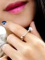 thumb Personalized Antique Silver Plated Artificial Pearl Ring 1