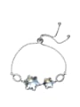 thumb Simple Star-shaped austrian Crystals Silver Bracelet 0