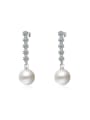 thumb Fashion Cubic Zirconias Imitation Pearl Copper Stud Earrings 0