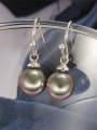 thumb All-match Black Platinum Plated Artificial Pearl Drop Earrings 2