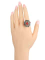 thumb Exquisite Flower Resin stones Grey Crystals Alloy Ring 1