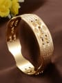 thumb Luxurious Gold Plated Cubic Zirconias Copper Band Bracelet 1
