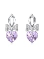 thumb Fashion Little Bowknot Heart austrian Crystal Alloy Stud Earrings 2