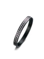 thumb Fashion Black Gun Plated Geometric Rhinestone Titanium Bangle 0