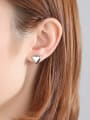 thumb Copper With Platinum Plated Delicate Heart Stud Earrings 1