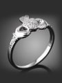 thumb Fashion Cubic Zircon-studded Heart Platinum Plated Copper Ring 1