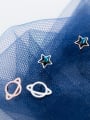 thumb 925 Sterling Silver WithCubic Zirconia Cute Planet Star Asymmetry Stud Earrings 2