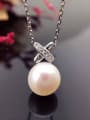 thumb Freshwater Pearl X-shaped Necklace 0