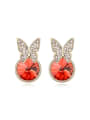 thumb Fashion Shiny Swaroski Crystals Butterfly Stud Earrings 0