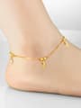 thumb Simple Tiny Leaves Gold Plated Women Anklet 1