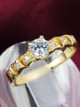thumb Delicate Round Shaped 18K Gold Plated Zircon Ring 1