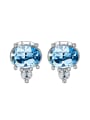 thumb Fashion Oval Blue austrian Crystal Stud Earrings 0