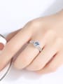 thumb 925 Sterling Silver With Cubic Zirconia Fashion Square Band Rings 1