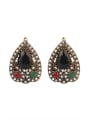thumb Ethnic style Water Drop shaped Resin stones Alloy Earrings 0