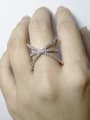 thumb Fashion Three-band Shiny Cubic Zirconias Copper Ring 1