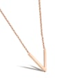 thumb Stainless Steel With Rose Gold Plated Simplistic Triangle Necklaces 0