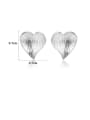 thumb 925 Sterling Silver With Glossy Simplistic Heart Stud Earrings 4