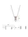 thumb Alloy White Gold Plated Simple style Rhinestones Three Pieces Jewelry Set 3