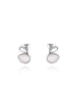 thumb Exquisite Swan Shaped Opal Stone Stud Earrings 0