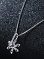 thumb 925 Sterling Silver With Platinum Plated Cute snowflake Necklaces 1
